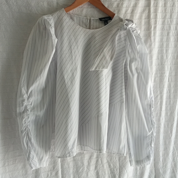 Lea & Viola Striped White Blouse - Picture 3 of 5